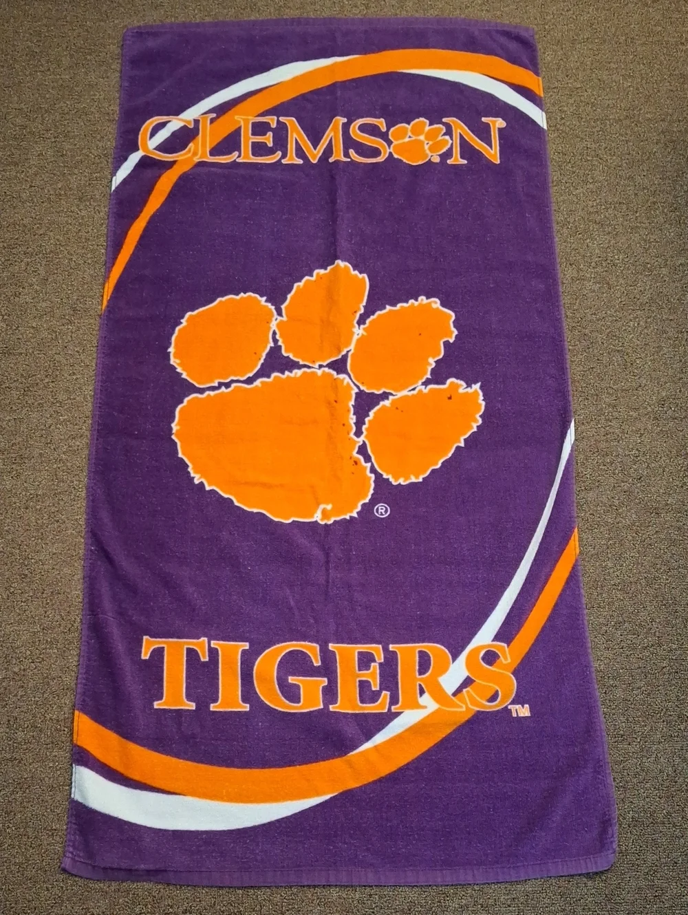 Clemson Tigers Purple & Orange Team Bath Towel